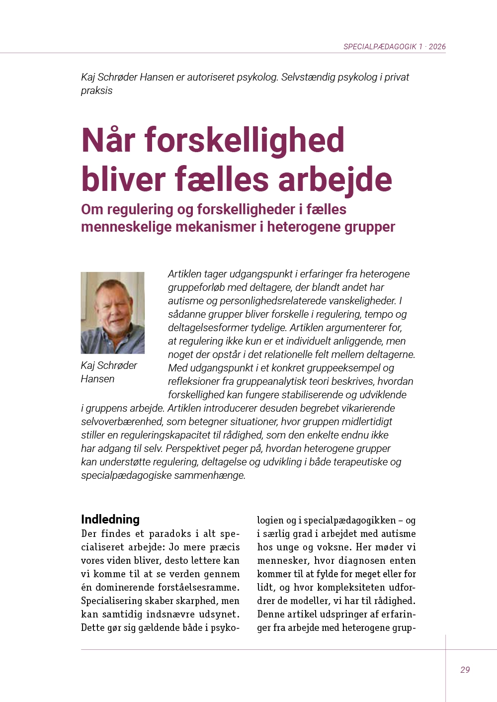 Fra nr 2026-1 Når forskellighed bliver fælles arbejde